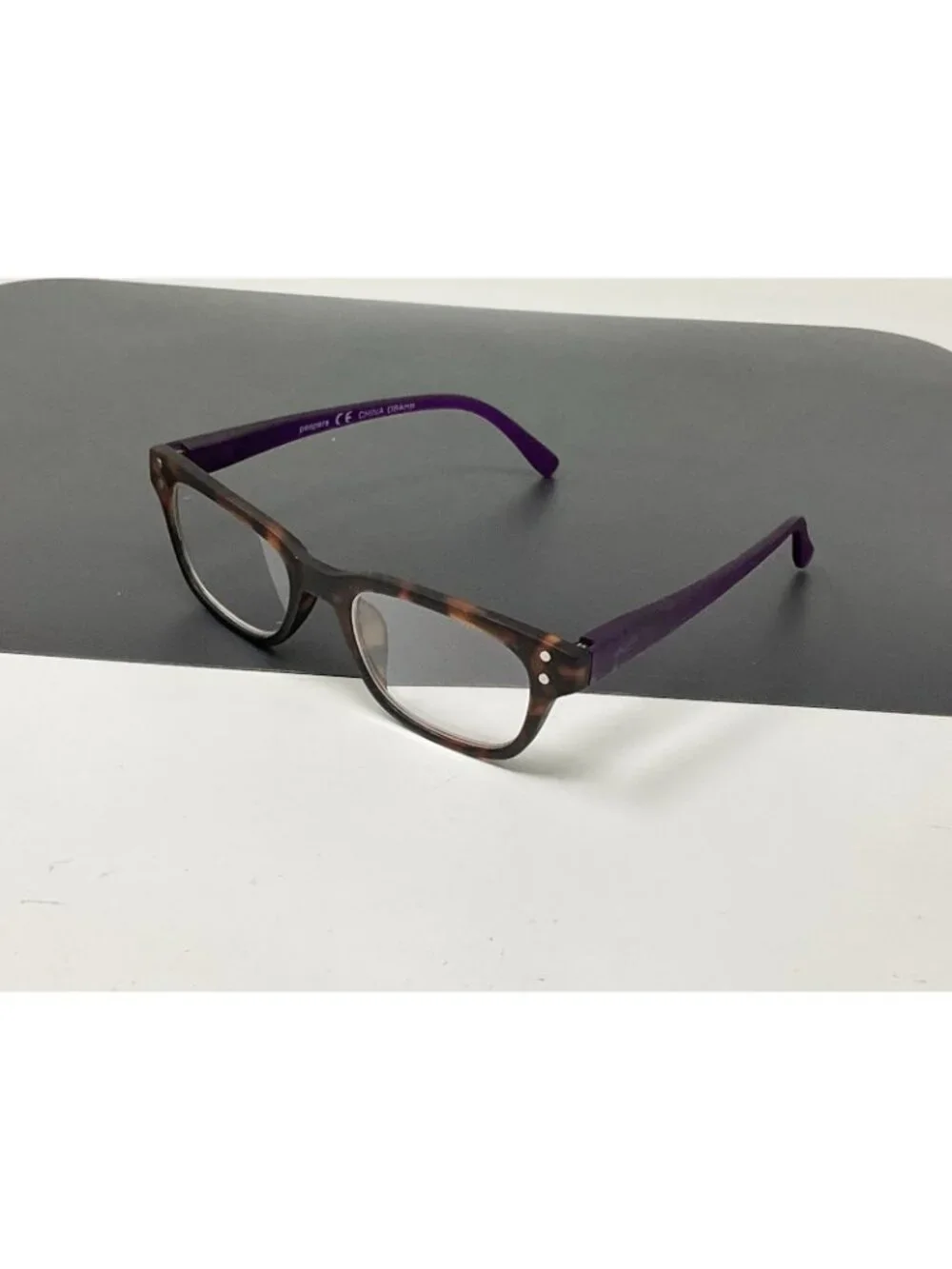 Peepers 884 Style One + 1.25 Reading Glasses Readers Tortoise Purple